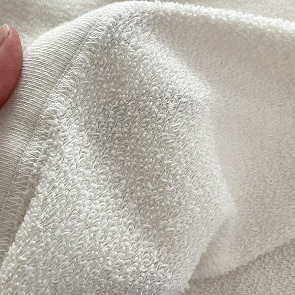 Enza Costa Women's NEW Cropped Hooded Terry Sweatshirt Size M White FT3646 - Picture 6 of 9